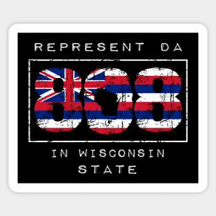 Rep Da 808 in Wisconsin State by Hawaii Nei All Day Sticker